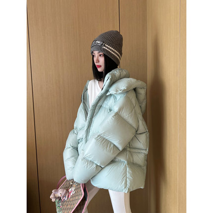 NancyCavally专柜款奢感微光95白鹅绒  解构分割微廓形面包羽绒服