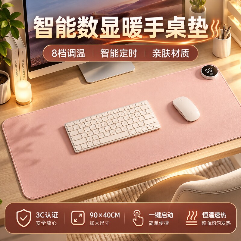 加热鼠标垫超大暖桌垫办公室加热垫子桌面高颜值学生电脑写字暖手