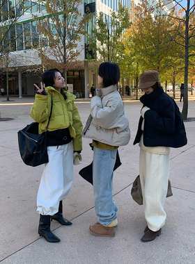 卡蔓诗6869正品短款立领羽绒服女冬季百搭宽松小个子90白鸭绒外套