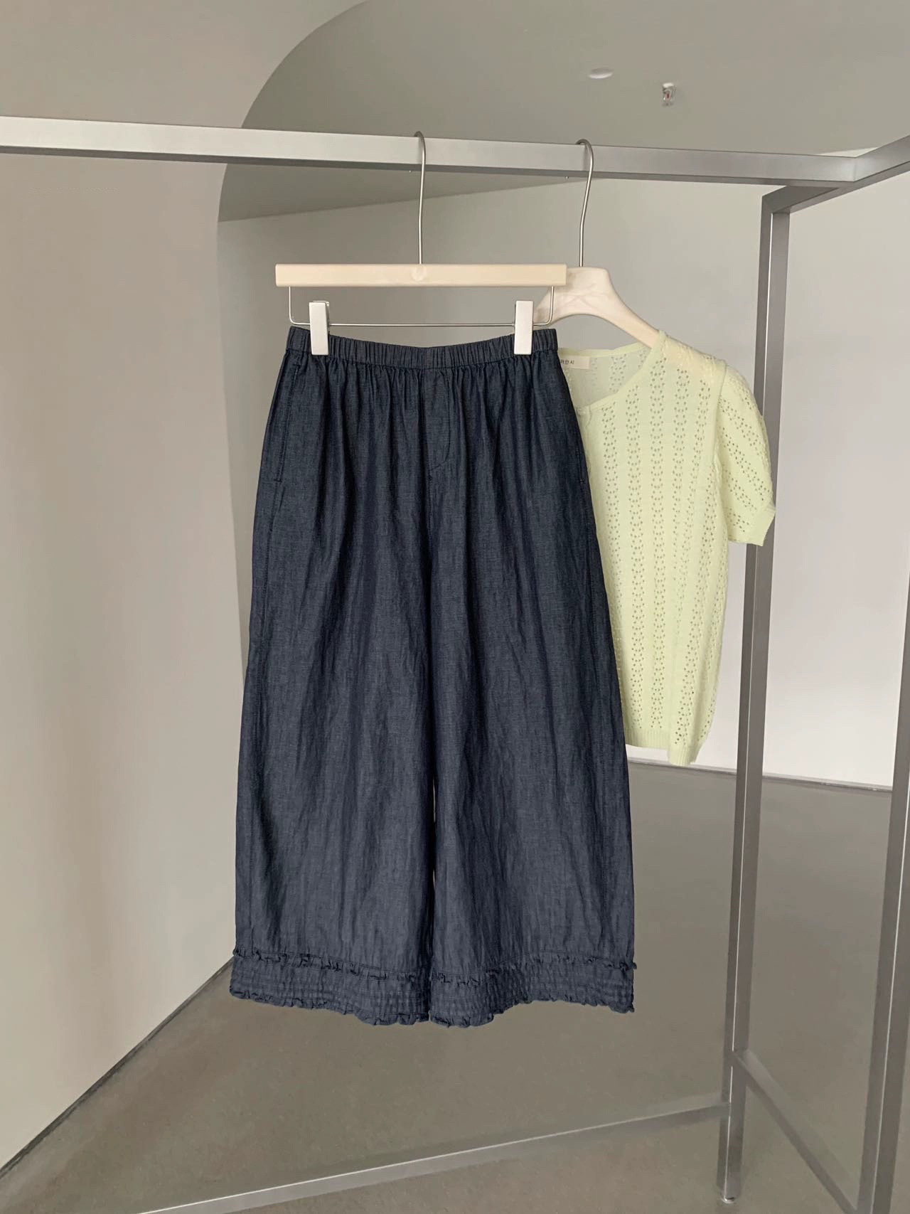 卡蔓诗韩标MM010正品天丝牛仔裤女夏季宽松百搭阔腿牛仔裤奶奶裤