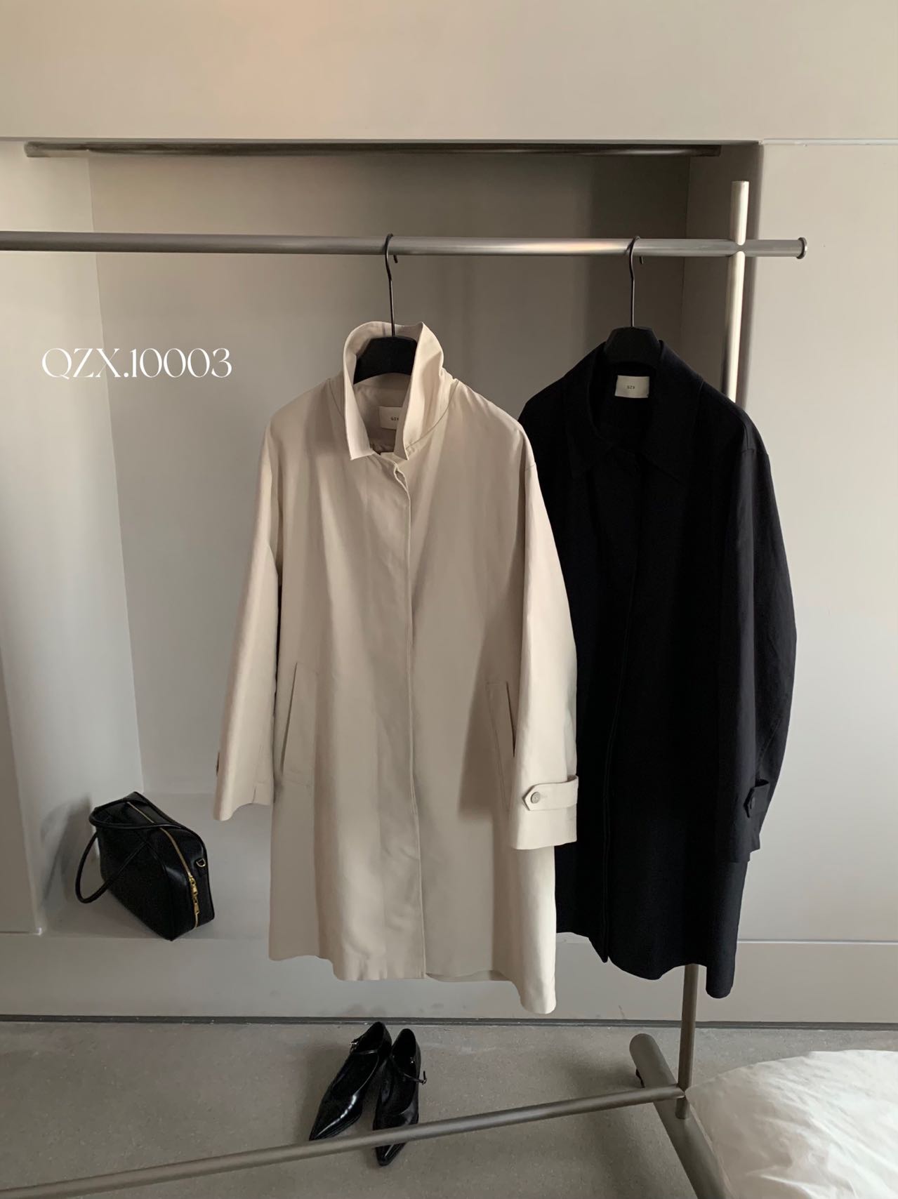 卡蔓诗QZX10003正品韩系翻领单排扣风衣外套女2025秋款百搭上衣潮