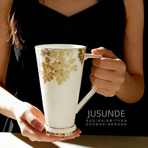 jusunde马克杯形咖啡杯高级感
