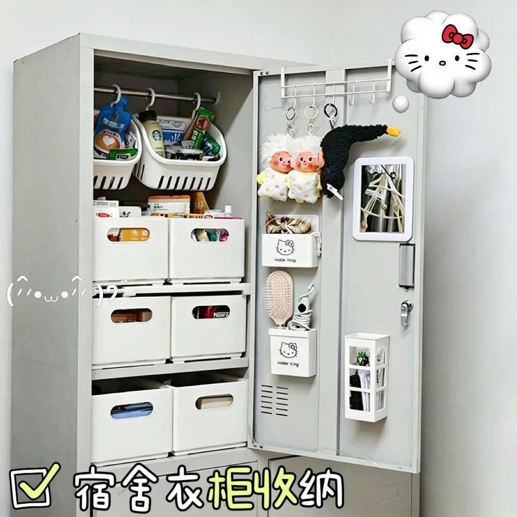 宿舍铁皮衣柜分层收纳内部改造置物架可伸缩杂物零食整理架柜子图片