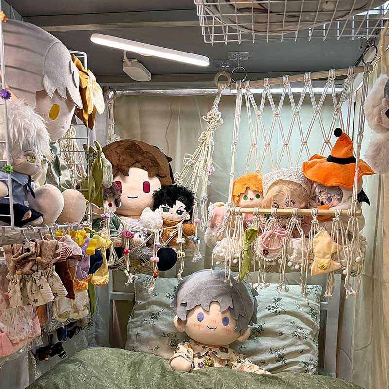留白宿舍好物娃娃收纳袋展示架