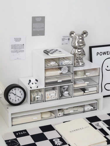 Ящик для хранения канцелярских принадлежностей, штанга с выдвижным ящиком, органайзер для стола, студенческий стол, штабелируемая акриловая полка для хранения.