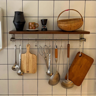 置物架锅刀铲子收纳不锈钢置物架挂钩厨房勺子挂架免打孔厨具壁挂