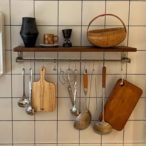 置物架锅刀铲子收纳不锈钢置物架挂钩厨房勺子挂架免打孔厨具壁挂