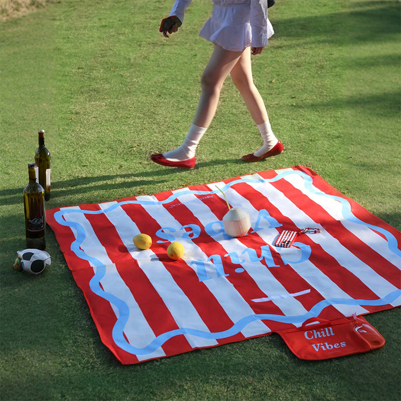 户外野餐垫防潮垫背景布加厚防水春游垫子海边沙滩露营牛津布地垫