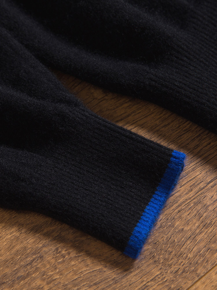 FALL-WINTER 2024 NEW BUSINESS CASUAL CASHMERE SWEATER MENS PURE CASHMERE SWEATER HALF-HEIGHT ZIPPER MID NECK KNIT