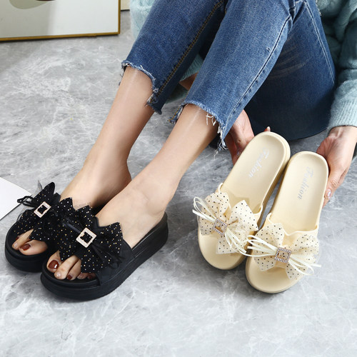 松糕厚底增高凉拖鞋女夏季外穿2026新款仙女风休闲度假海边沙滩鞋