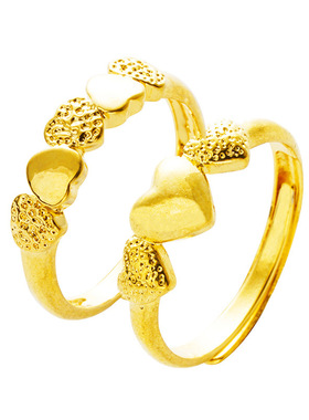 爱心形戒指韩版欧币沙金婚嫁饰品