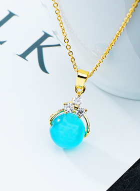 猫眼石沙金女士短款锁骨链