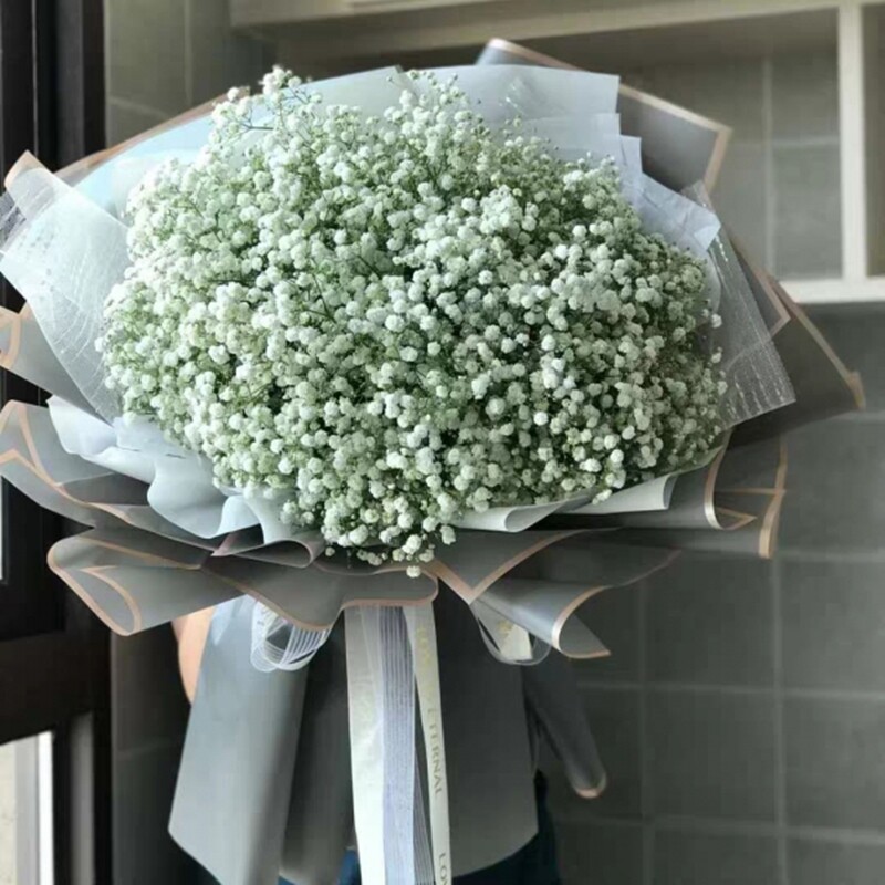 太原鲜花速递网红创意超大满天星花束小店迎泽尖草坪同城生日送花