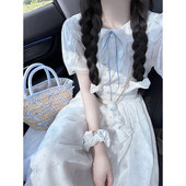 15高中初中学生13少女12岁法式 甜美娃娃领碎花连衣裙夏设计感裙子