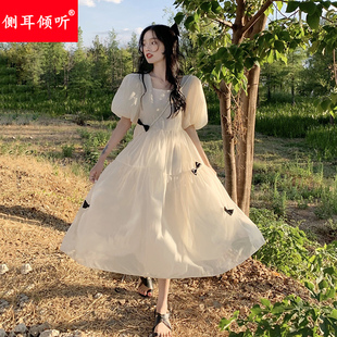 森系连衣裙少女夏装2025新款初中高中学生甜美温柔公主网纱长裙子