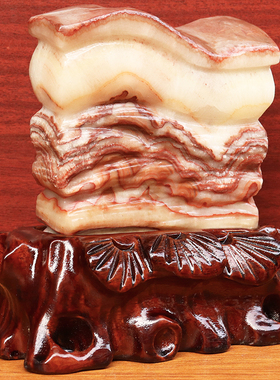 15*16*3cm1490g天然石材奇石摆件猪肉石五花肉桌面装饰雕刻石摆件