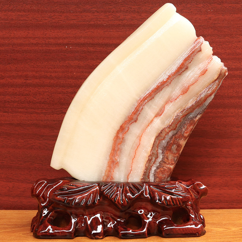 15*20*2cm1094g天然石材奇石摆件猪肉石五花肉桌面装饰雕刻石摆件