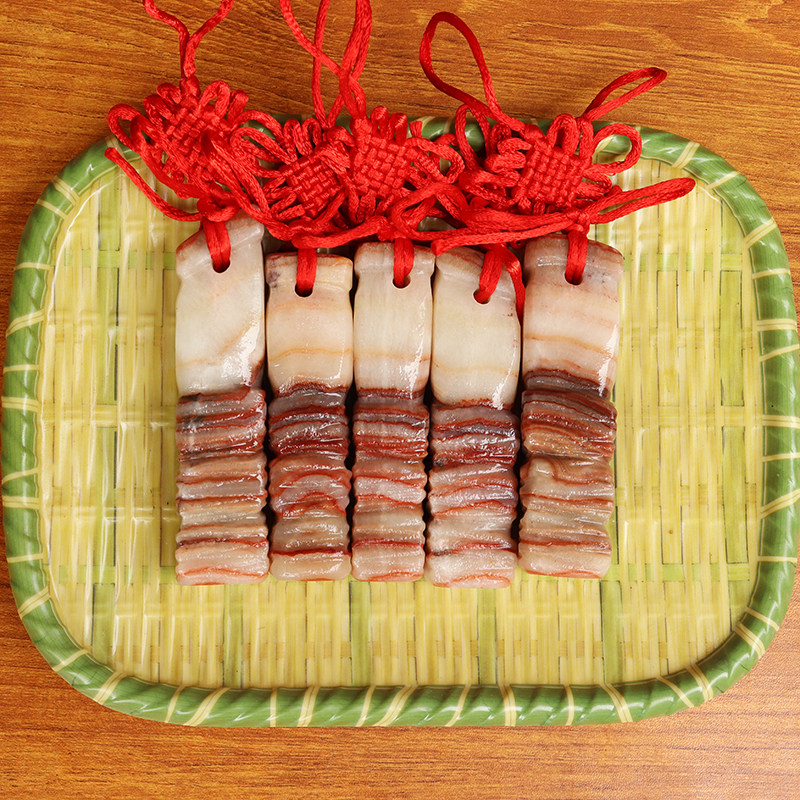 29*21*83mm708g天然肉石广西柳州红烧肉腊肉五花肉摆件拼盘