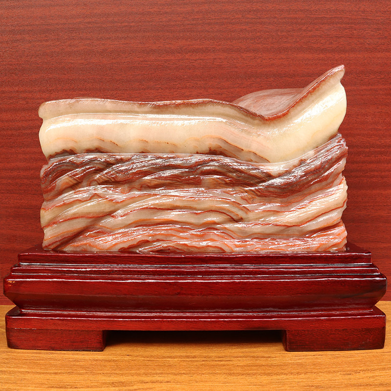 28*21*9cm8465g天然石材奇石摆件猪肉石五花肉桌面装饰雕刻石摆件,家居饰品,装饰摆件,淘宝优惠券,粉丝福利购,淘宝优惠卷