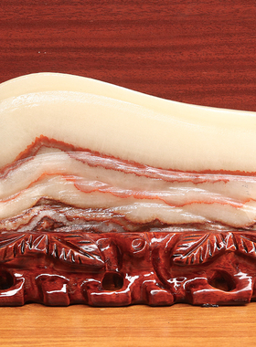 22*15*2cm1407g天然石材奇石摆件猪肉石五花肉桌面装饰雕刻石摆件