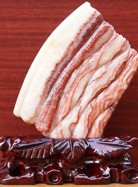 15*20*2cm1134g天然石材奇石摆件猪肉石五花肉桌面装饰雕刻石摆件