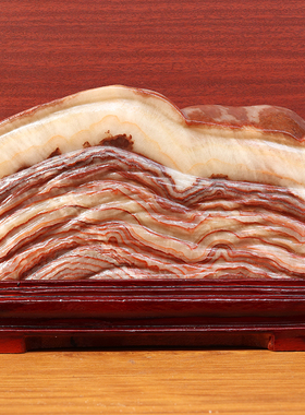 29*20*3cm4123g天然石材奇石摆件猪肉石五花肉桌面装饰雕刻石摆件