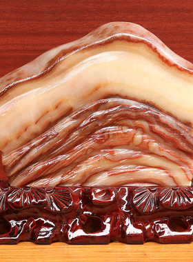 21*19*2cm1751g天然石材奇石摆件猪肉石五花肉桌面雕刻石摆件