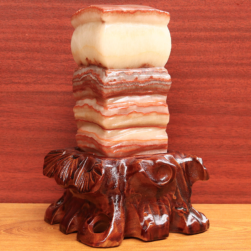 10*16*5cm1270g天然石材奇石摆件猪肉石五花肉桌面装饰雕刻石摆件