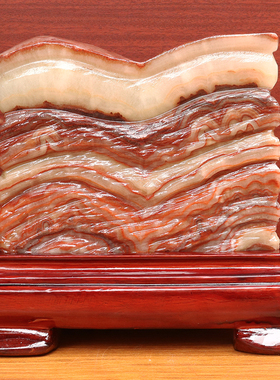 25*23*12cm10967g天然石材奇石摆件猪肉石五花肉桌面雕刻石摆件