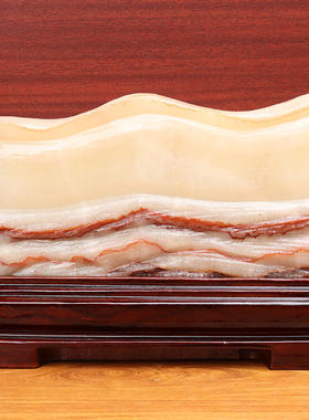 26*18*4cm3765g天然石材奇石摆件猪肉石五花肉桌面装饰雕刻石摆件