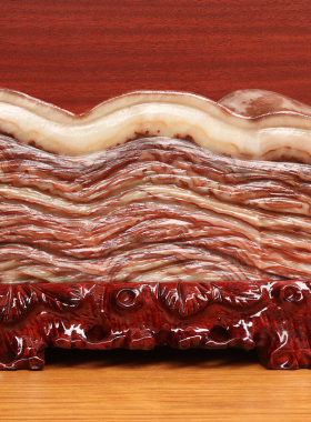 34*25*7cm10481g天然石材奇石摆件猪肉石五花肉桌面雕刻石摆件