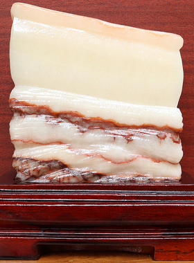 17*18*5cm2992g天然石材奇石摆件猪肉石五花肉桌面装饰雕刻石摆件