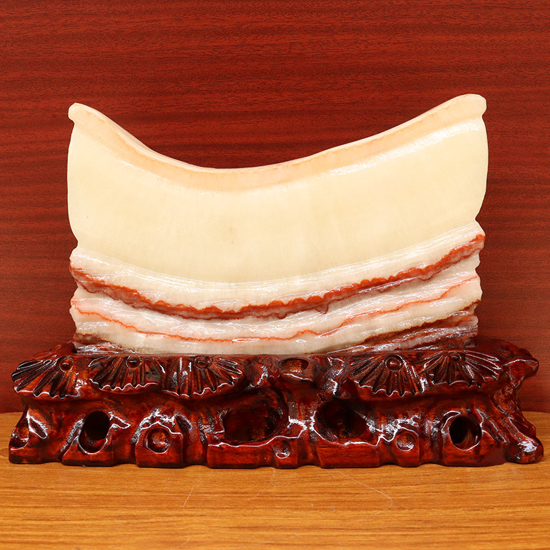 奇石摆件天然石材猪肉石五花肉桌面装饰雕刻石摆件28*20*5cm4266g