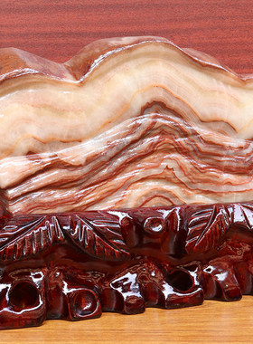 21*17*2cm1533g天然石材奇石摆件猪肉石五花肉桌面装饰雕刻石摆件