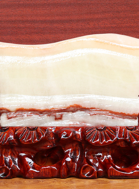 20*16*2cm1514g天然石材奇石摆件猪肉石五花肉桌面装饰雕刻石摆件