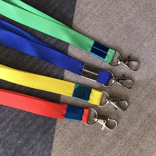 证件展会校牌证件卡套 挂绳1.5cm龙虾铁钩蓝定制承印log 100条 包邮