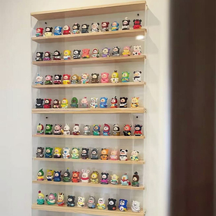 亚克力盲盒收纳展示架适用泡泡玛特Molly挂墙展示柜popmart防尘罩
