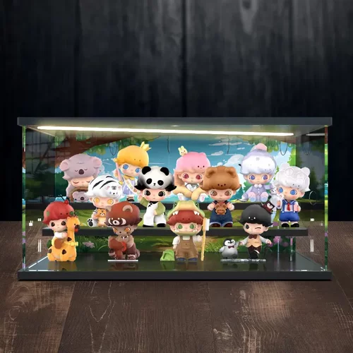 适用POPMART泡泡玛特 DIMOO 动物王国系列手办盲盒场景防尘收纳盒