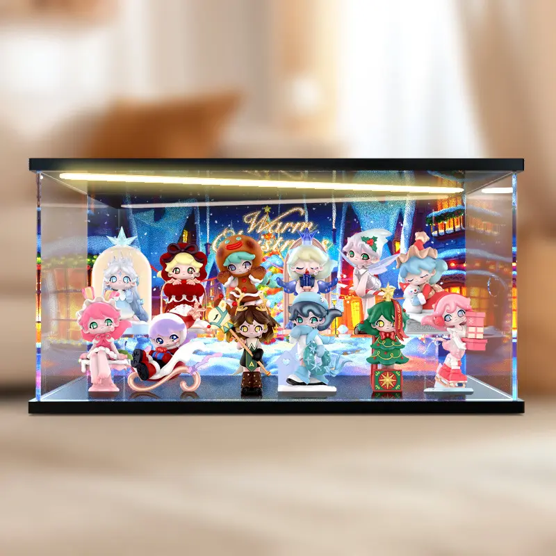 适用 POPMART泡泡玛特AZURA 暖冬圣诞系列手办防尘罩亚克力收纳盒
