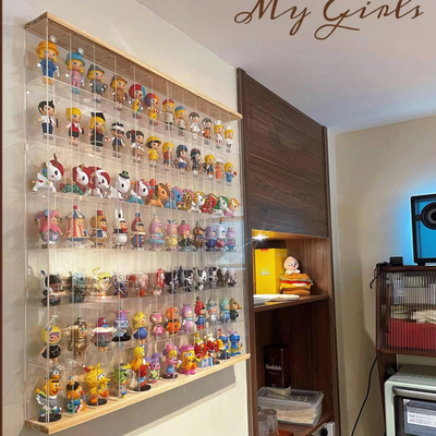 盲盒收纳展示架挂墙泡泡玛特popmart防尘罩娃娃Molly亚克力展示盒