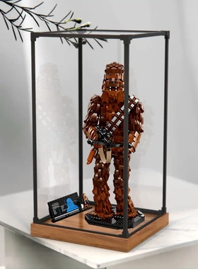 合金边框展示盒适用75371星球大战系列丘巴卡亚克力收纳盒子