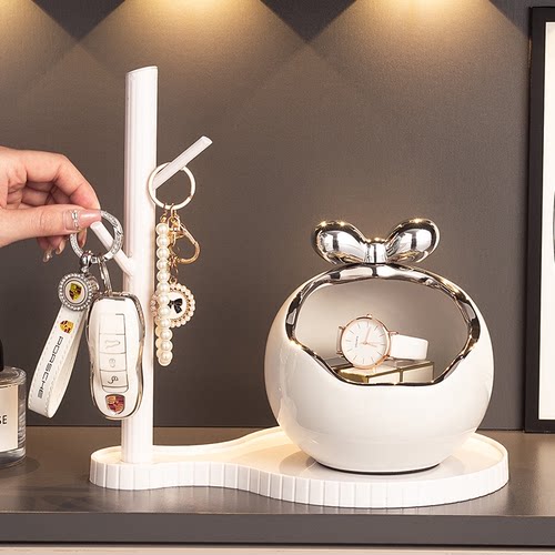 入户门口玄关放钥匙置物挂架收纳摆件轻奢高档鞋柜客厅创意装饰品