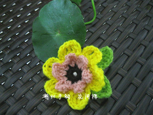 原创森系手作钩花彩色花朵胸花胸针别针　发花　发夹