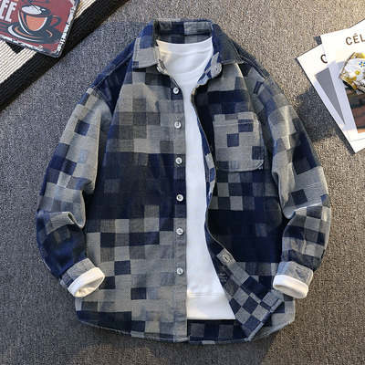 长袖牛仔衬衫男2025新款