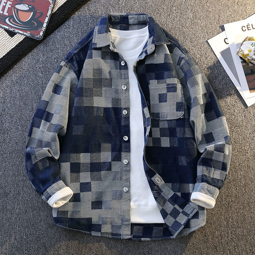 长袖牛仔衬衫男2025新款