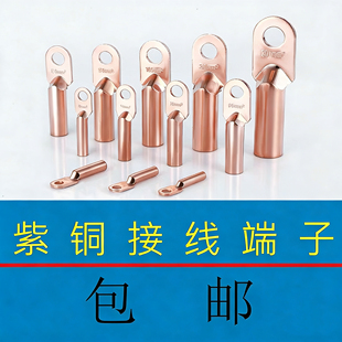 DT铜鼻子铜线耳接线端子电线铜线鼻子镀锡堵J油铜接头25/35/50平