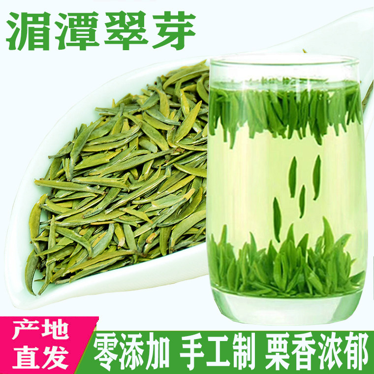 湄潭翠芽2023新茶贵州绿茶明前特级雀舌浓香栗香手工茶500g礼盒装