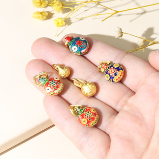 合金古法吞金兽纯铜一家三口小挂件吊坠手链手串diy饰品配件批发