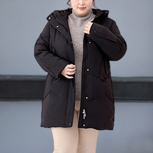 中老年妈妈羽绒服老年女装加肥加大码200斤冬装加厚保暖外套宽松