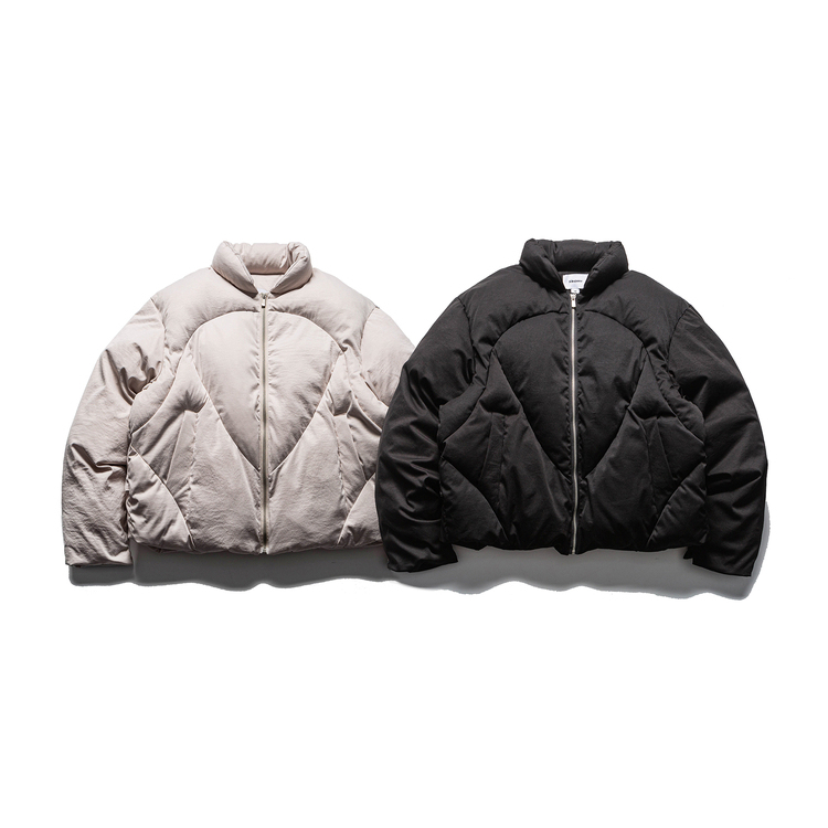 立领弧形复古日系棉服保暖外套